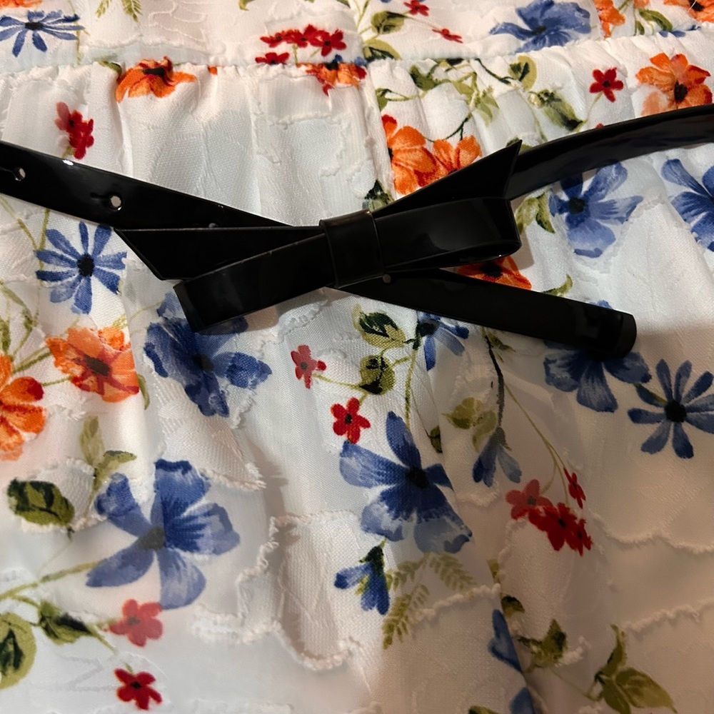 Elle Floral Halter Midi Dress – Size Small - Ruffle Hem-Removable Belt - Picture 6 of 7
